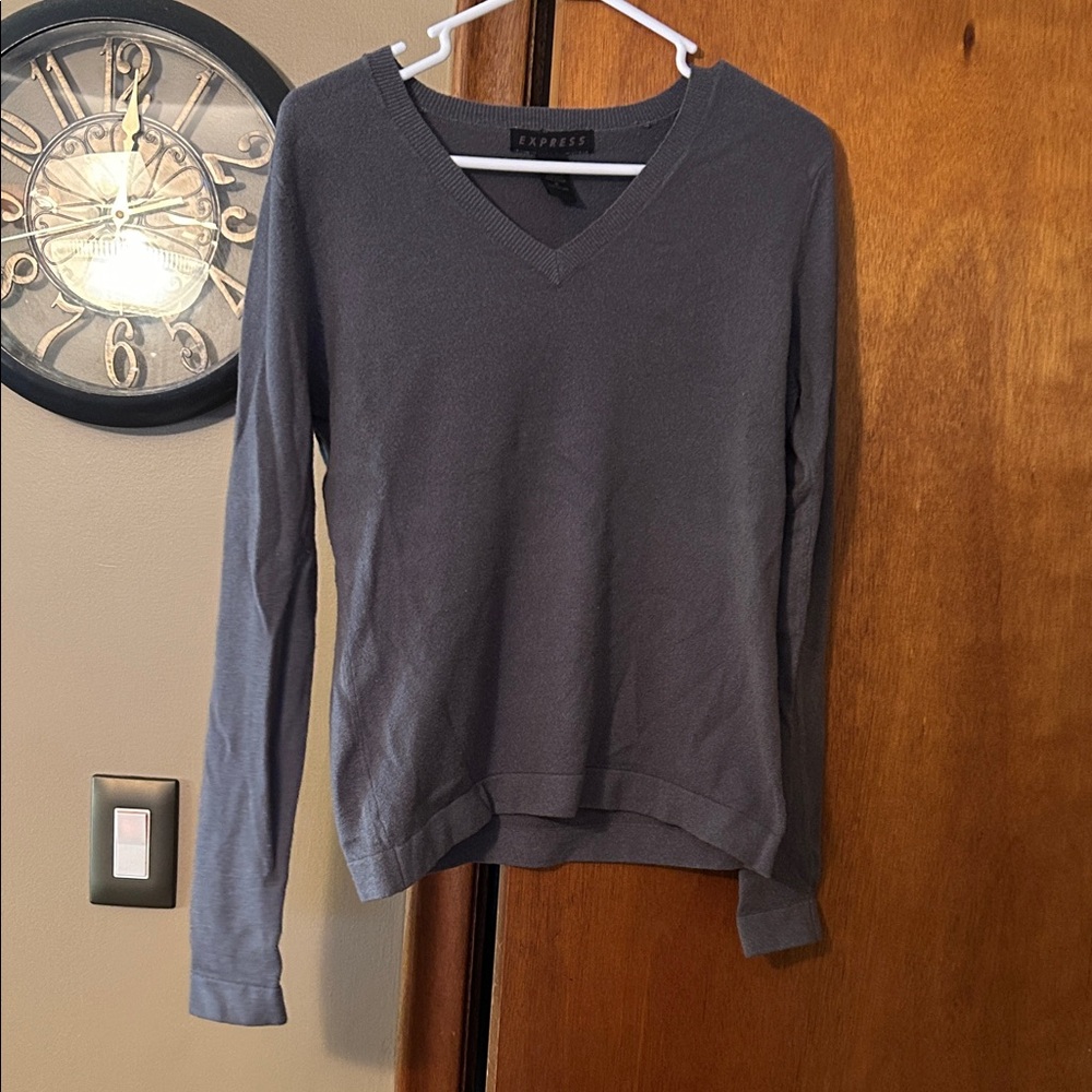 Express Charcoal V-Neck Pullover